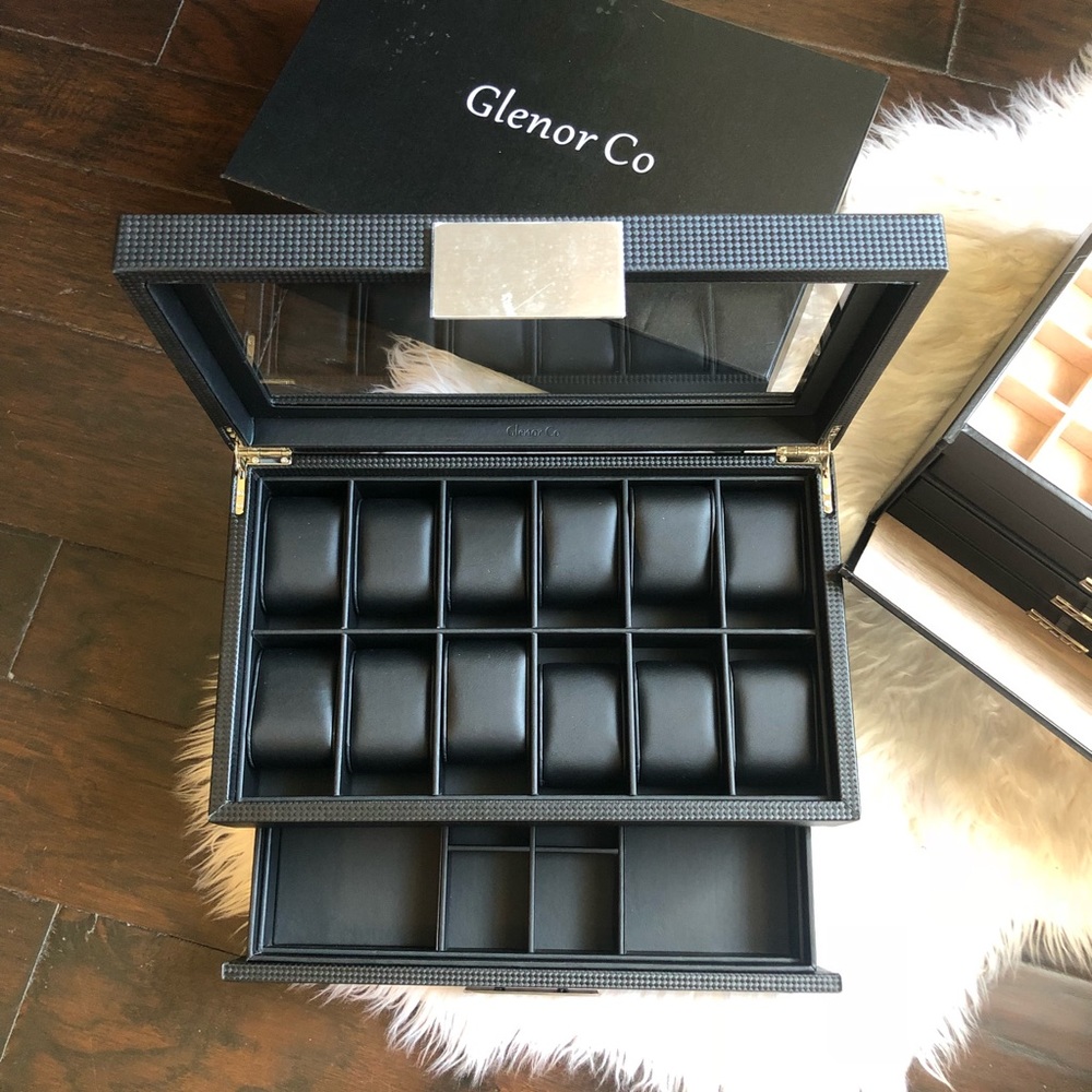 Men watch leather luxury box